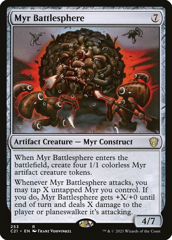 MTG Card Title: Myr Battlesphere C21/253
