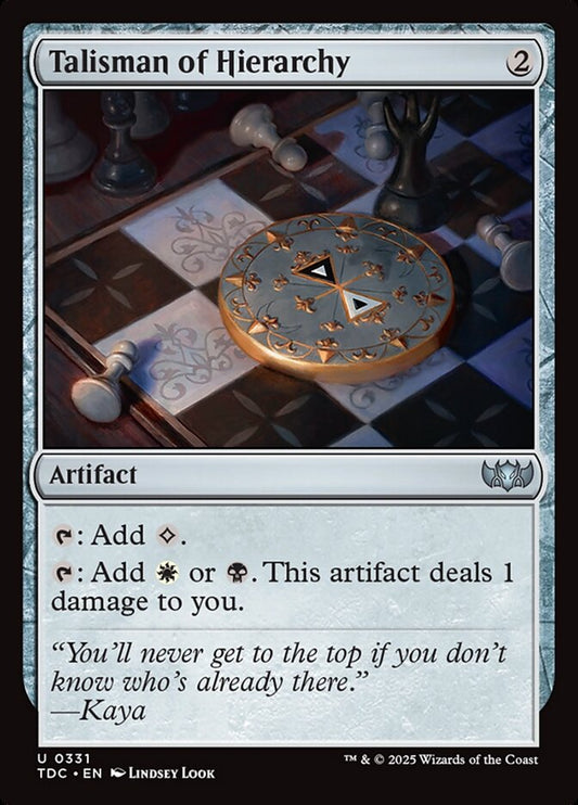 MTG Card Title: Talisman of Hierarchy TDC/331