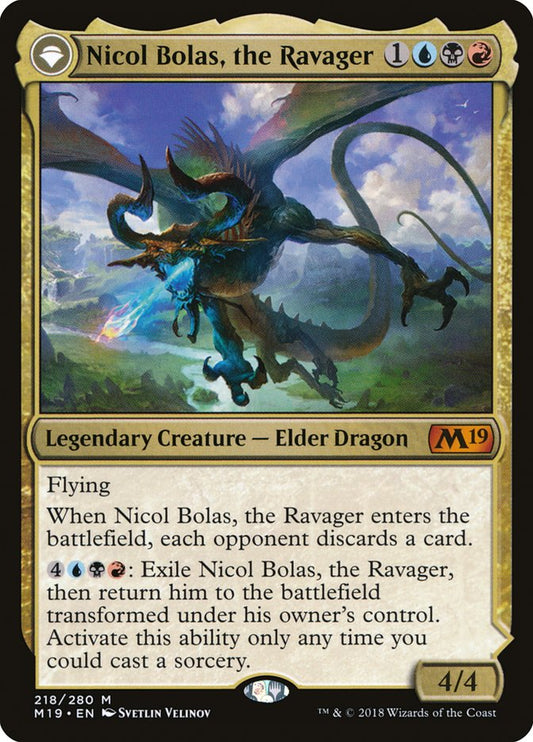 MTG Card Title: Nicol Bolas, the Ravager // Nicol Bolas, the Arisen M19/218