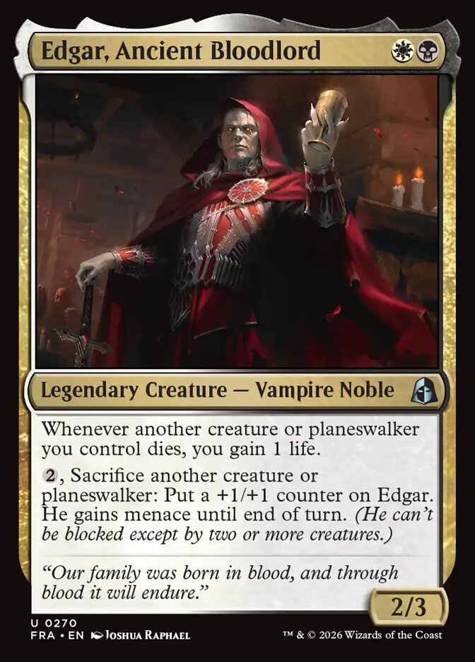 MTG Card Title: Edgar, Ancient Bloodlord FRA/270