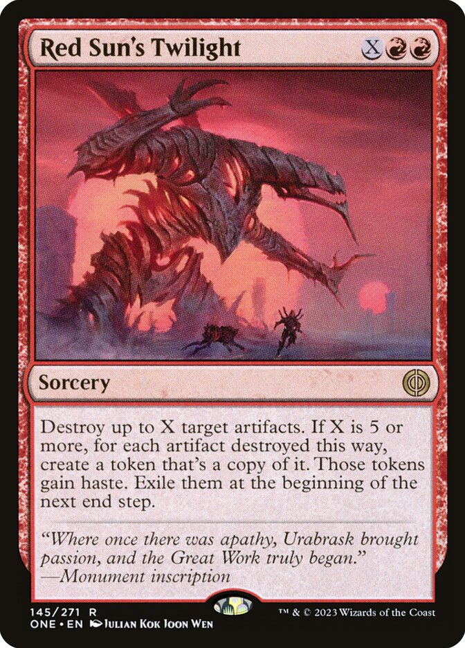 MTG Card Title: Red Sun's Twilight ONE/145