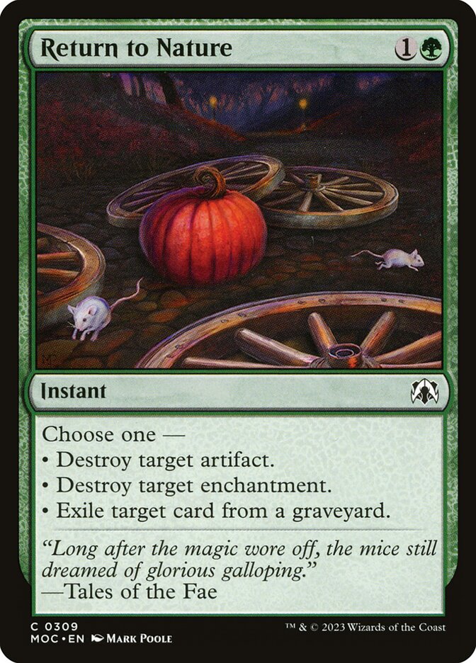 MTG Card Title: Return to Nature MOC/309