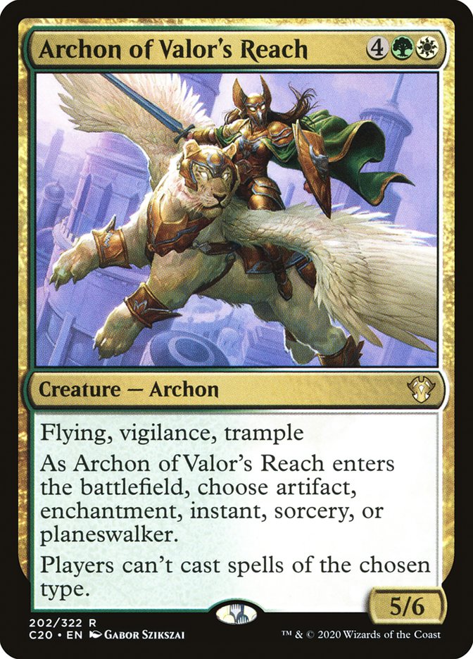 MTG Card Title: Archon of Valor's Reach C20/202