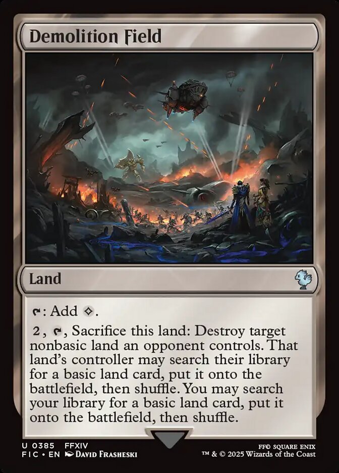 MTG Card Title: Demolition Field FIC/385
