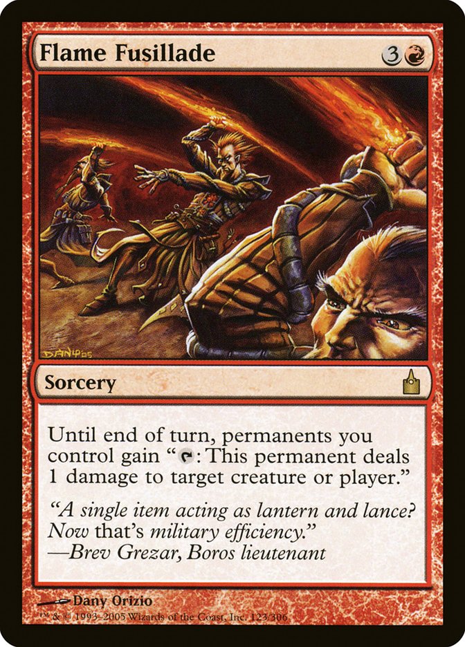 MTG Card Title: Flame Fusillade RAV/123