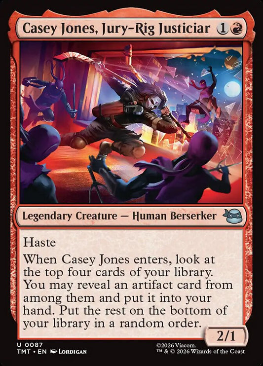 MTG Card Title: Casey Jones, Jury-Rig Justiciar TMT/87