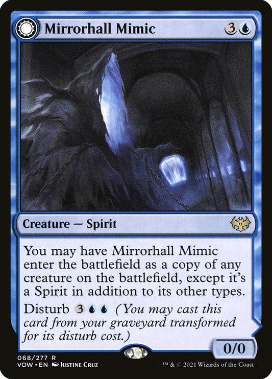 MTG Card Title: Mirrorhall Mimic // Ghastly Mimicry VOW/68
