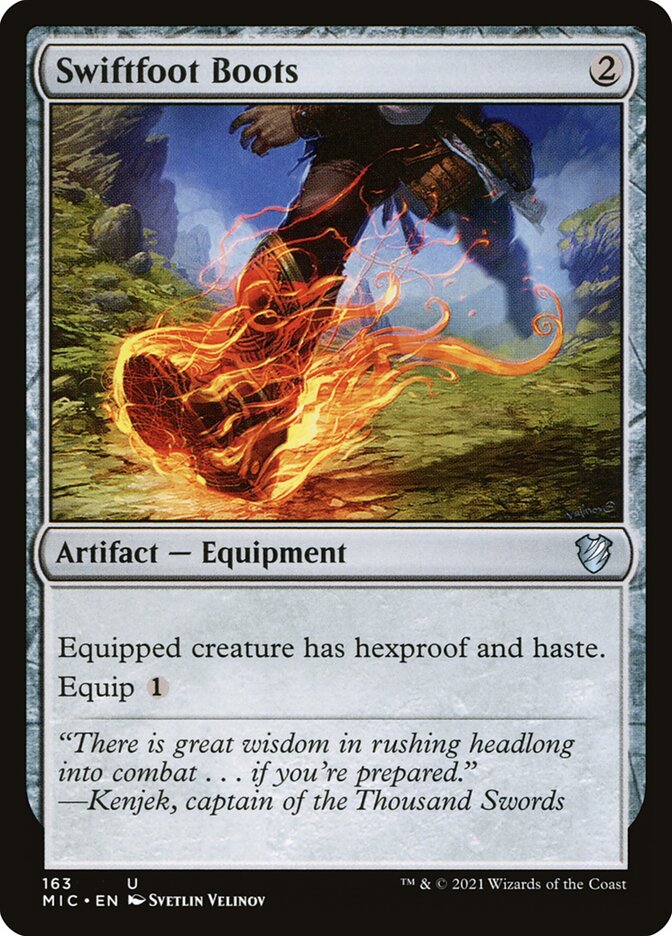 MTG Card Title: Swiftfoot Boots MIC/163