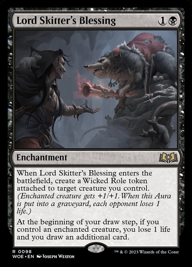 MTG Card Title: Lord Skitter's Blessing WOE/98