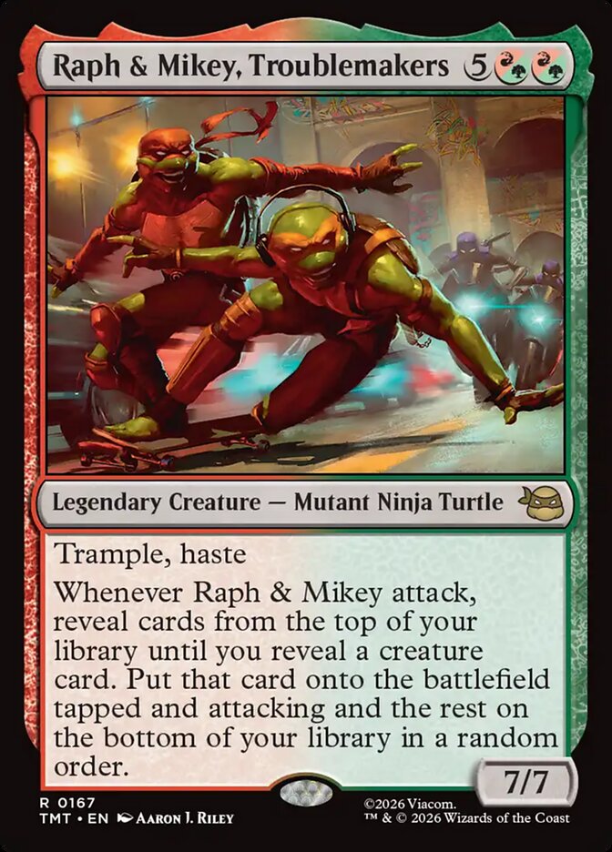 MTG Card Title: Raph & Mikey, Troublemakers TMT/167
