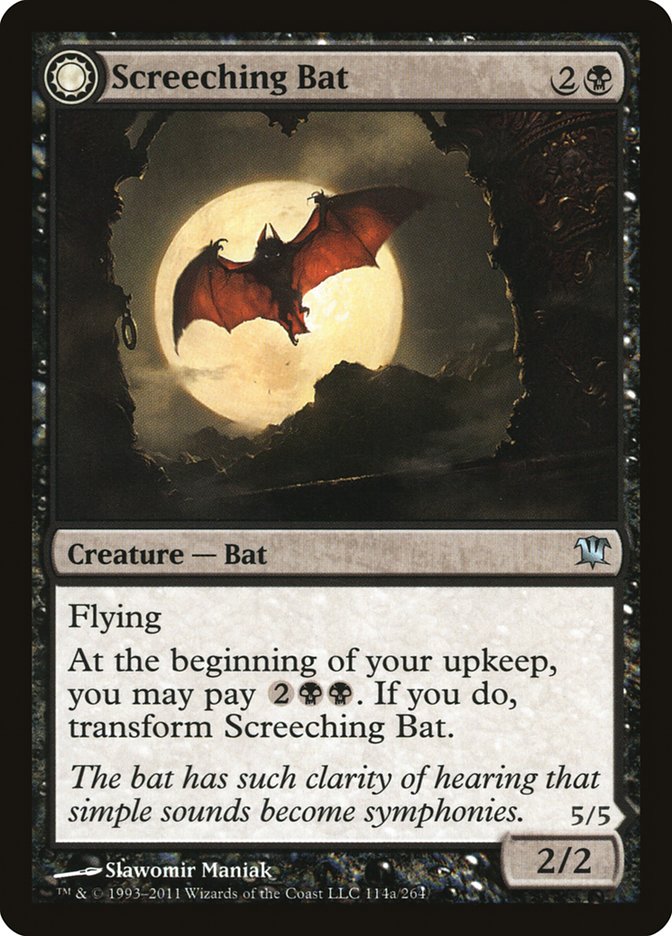 MTG Card Title: Screeching Bat // Stalking Vampire ISD/114