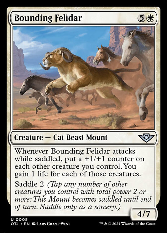 MTG Card Title: Bounding Felidar OTJ/5