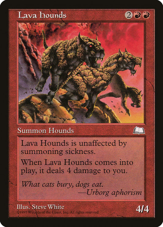 MTG Card Title: Lava Hounds WTH/109