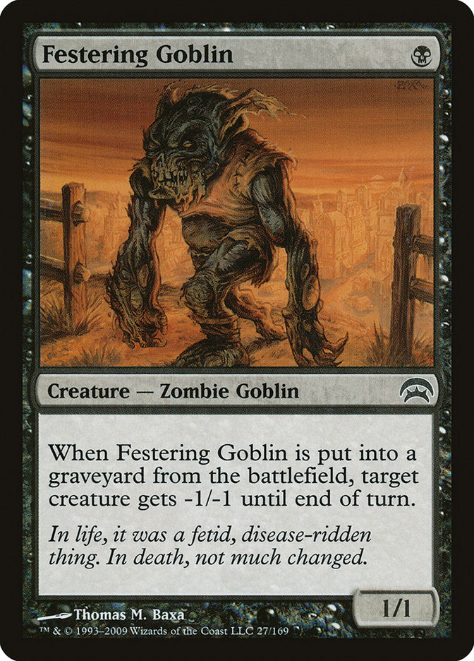 MTG Card Title: Festering Goblin HOP/27