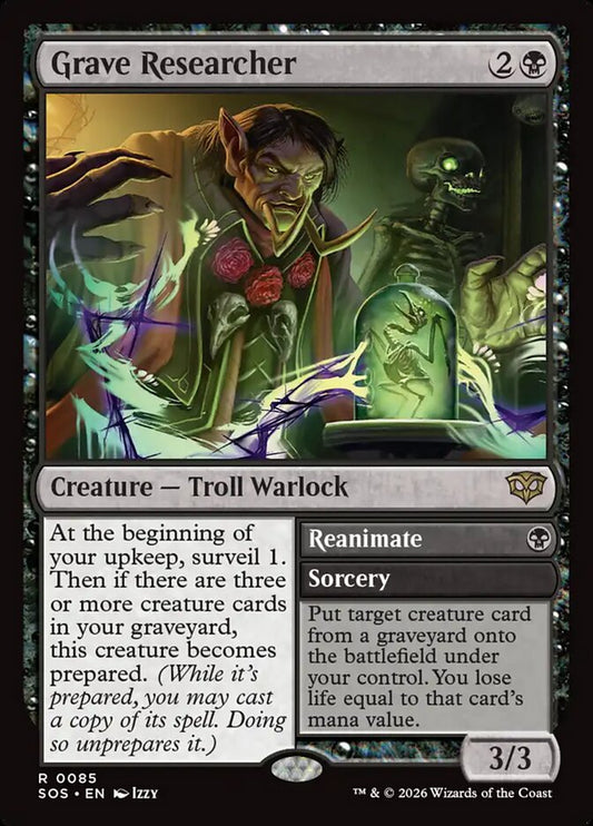 MTG Card Title: Grave Researcher // Reanimate SOS/85