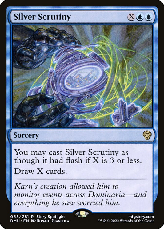 MTG Card Title: Silver Scrutiny DMU/65