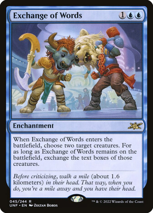 MTG Card Title: Exchange of Words UNF/45