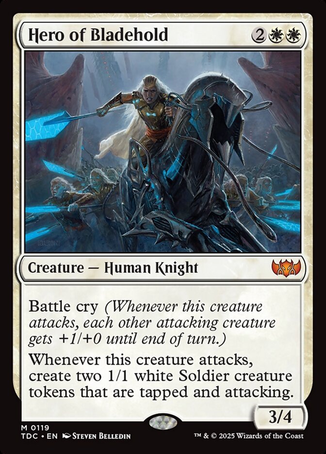 MTG Card Title: Hero of Bladehold TDC/119