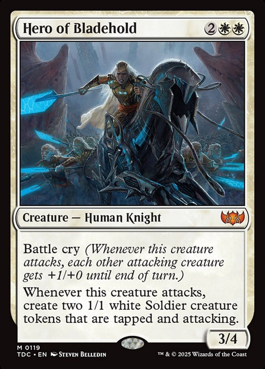 MTG Card Title: Hero of Bladehold TDC/119