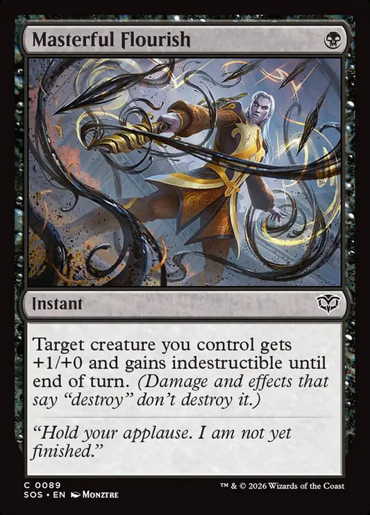 MTG Card Title: Masterful Flourish SOS/89