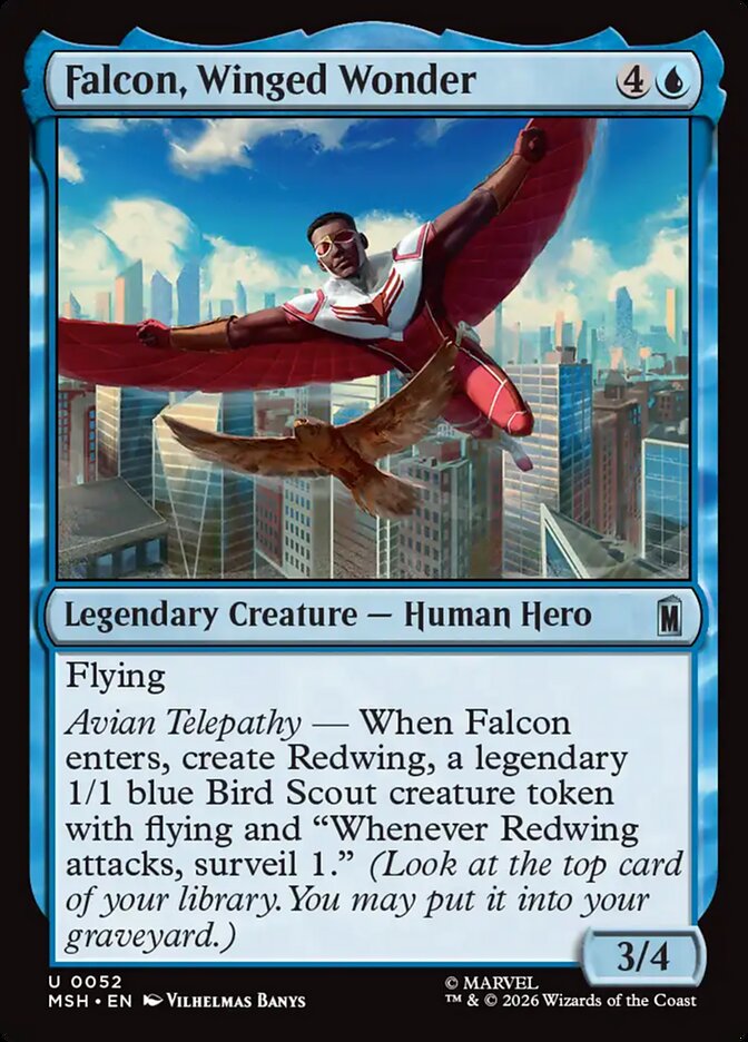 MTG Card Title: Falcon, Winged Wonder MSH/52