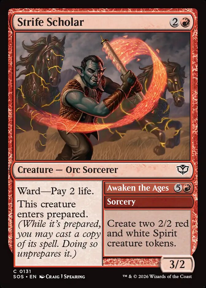 MTG Card Title: Strife Scholar // Awaken the Ages SOS/131