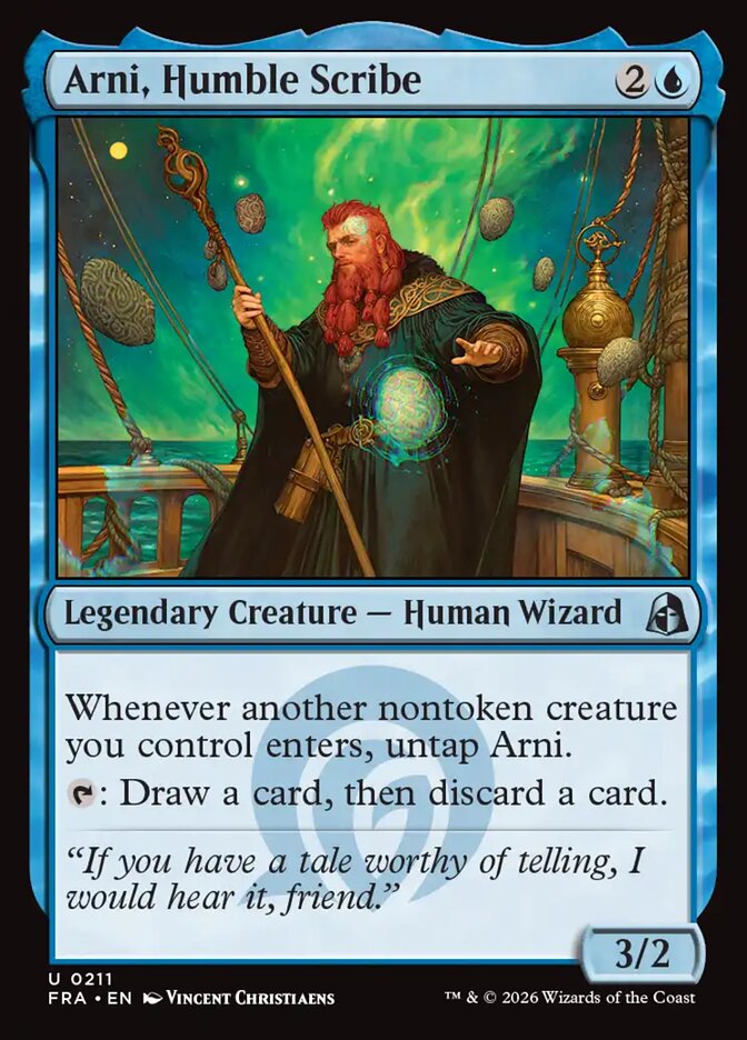 MTG Card Title: Arni, Humble Scribe FRA/211