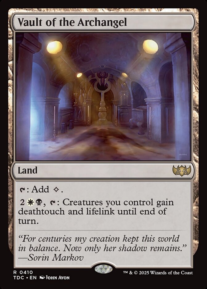 MTG Card Title: Vault of the Archangel TDC/410