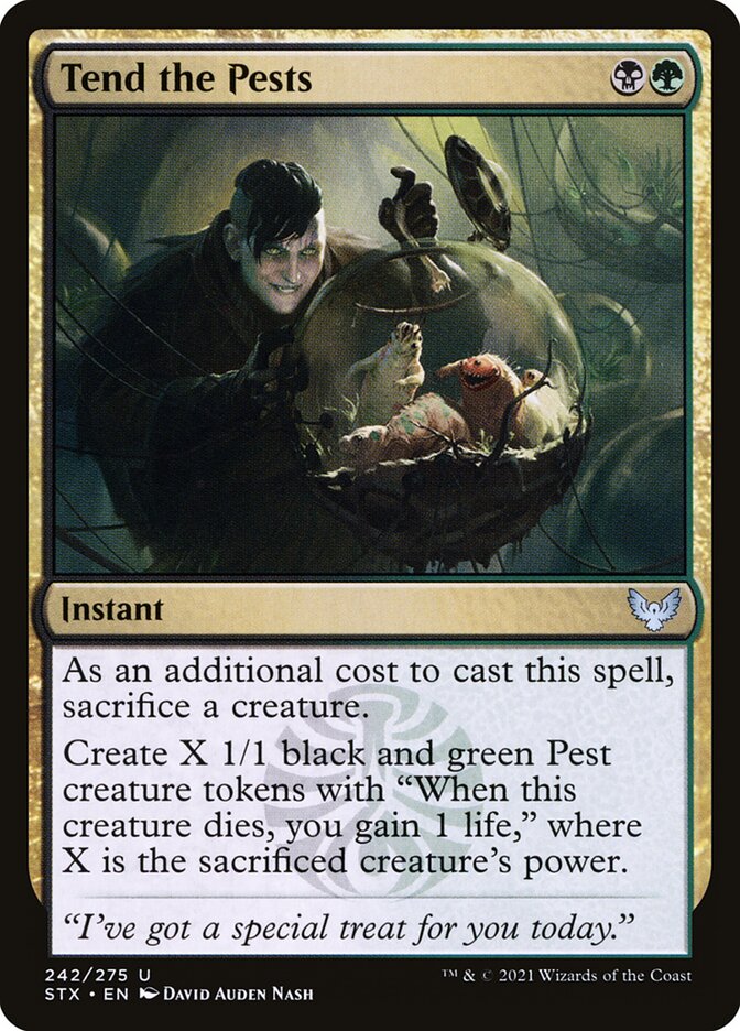 MTG Card Title: Tend the Pests STX/242