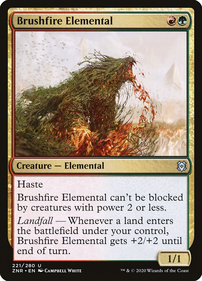 MTG Card Title: Brushfire Elemental ZNR/221