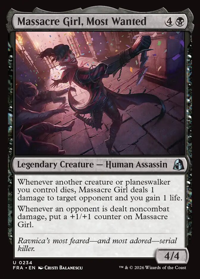 MTG Card Title: Massacre Girl, Most Wanted FRA/234