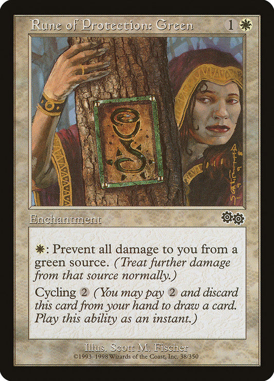 MTG Card Title: Rune of Protection: Green USG/38