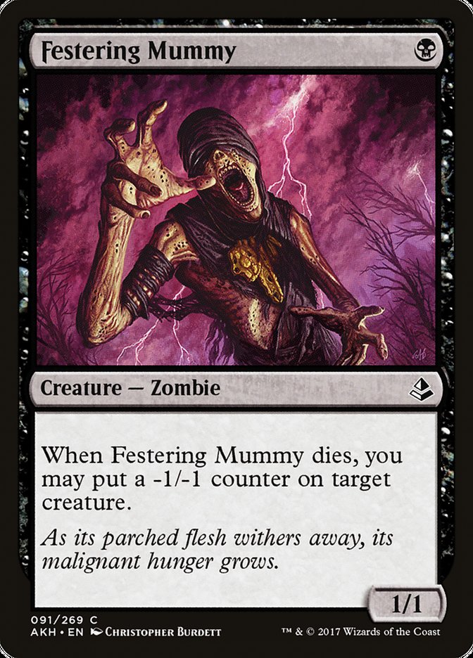 MTG Card Title: Festering Mummy AKH/91