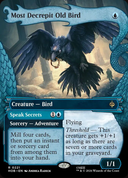 MTG Card Title: Most Decrepit Old Bird // Speak Secrets HOB/221