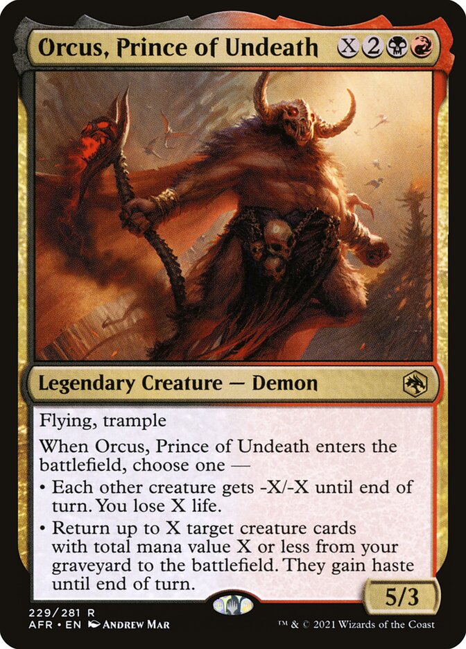 MTG Card Title: Orcus, Prince of Undeath AFR/229
