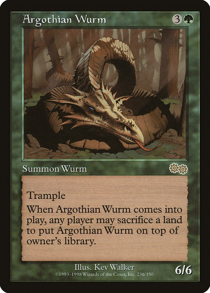 MTG Card Title: Argothian Wurm USG/236