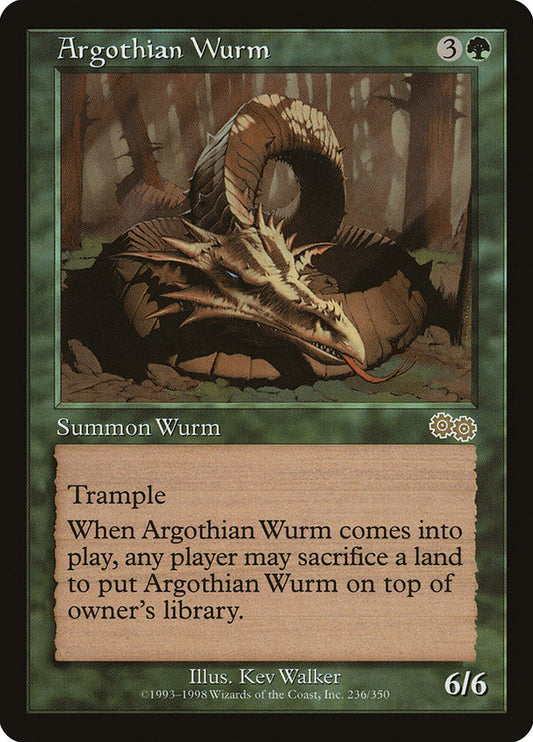 MTG Card Title: Argothian Wurm USG/236