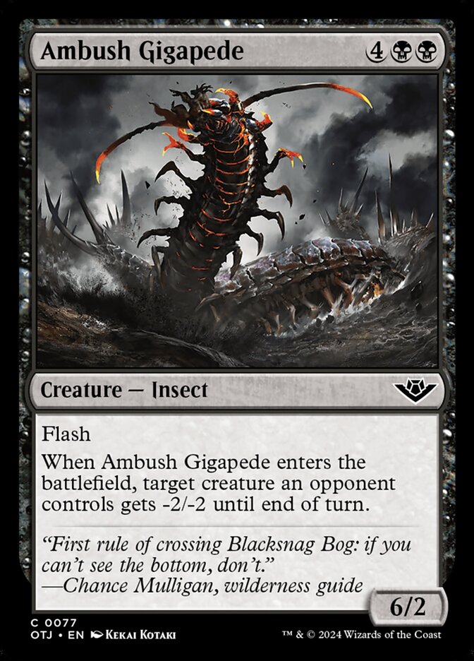 MTG Card Title: Ambush Gigapede OTJ/77