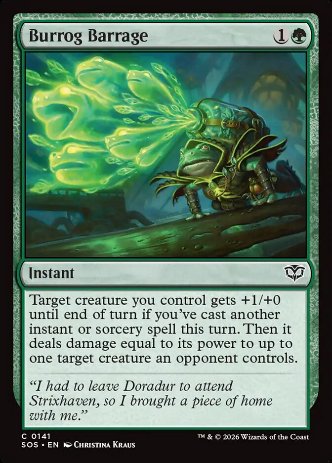 MTG Card Title: Burrog Barrage SOS/141