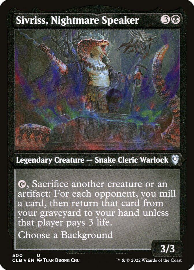 MTG Card Title: Sivriss, Nightmare Speaker CLB/500