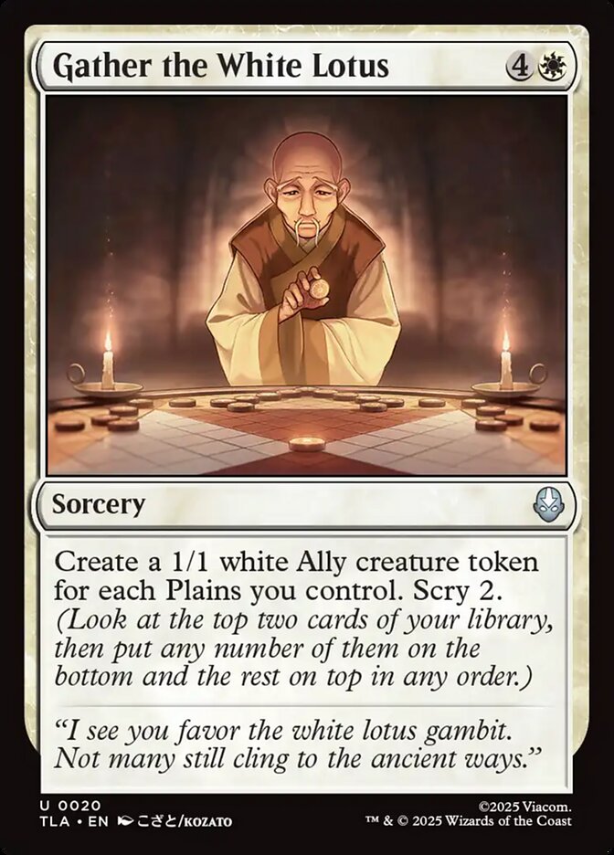 MTG Card Title: Gather the White Lotus TLA/20
