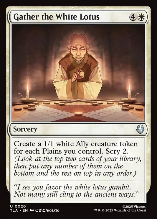 MTG Card Title: Gather the White Lotus TLA/20
