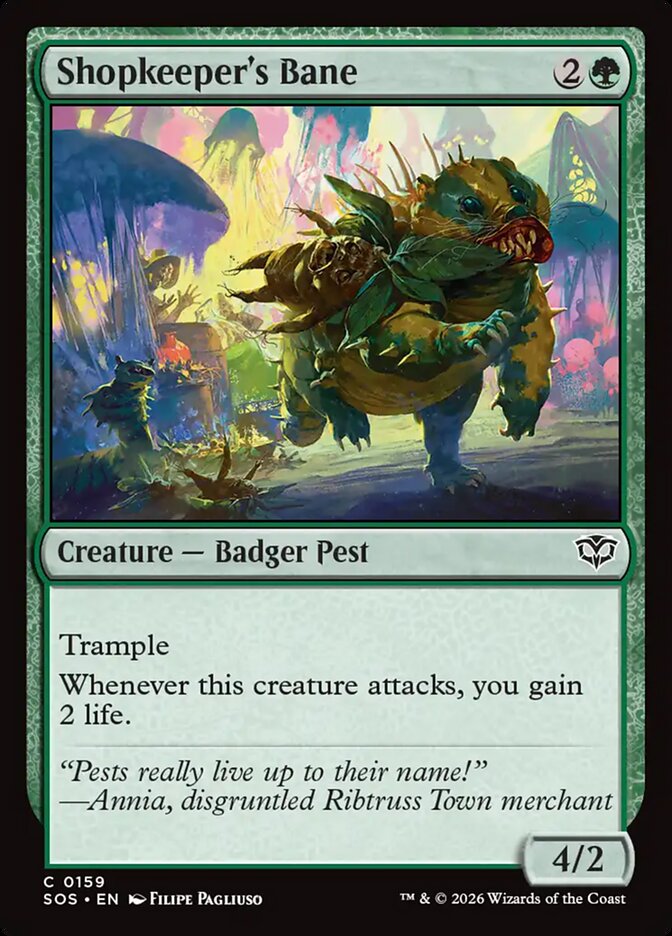 MTG Card Title: Shopkeeper's Bane SOS/159