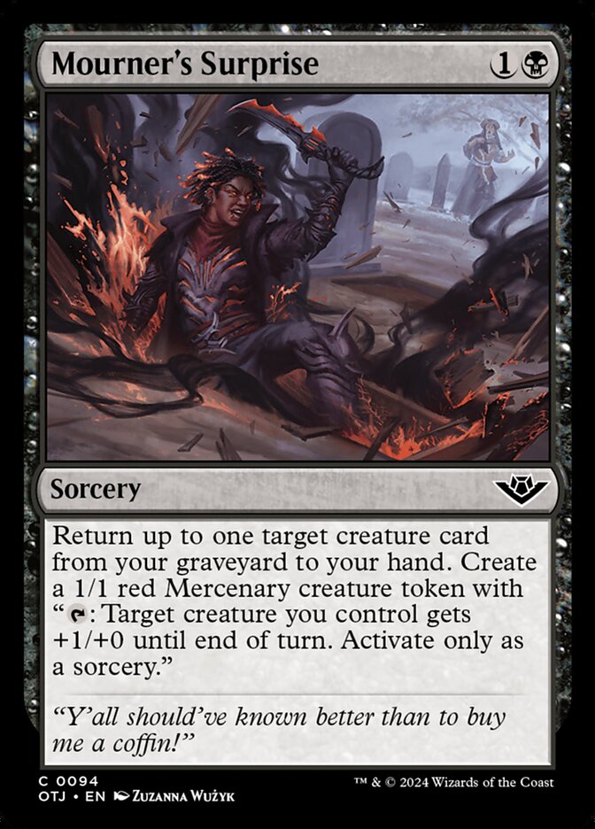 MTG Card Title: Mourner's Surprise OTJ/94