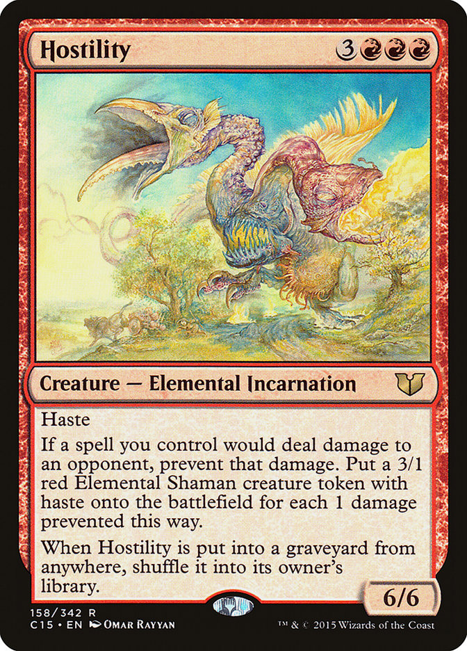 MTG Card Title: Hostility C15/158