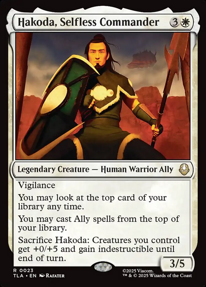 MTG Card Title: Hakoda, Selfless Commander TLA/23