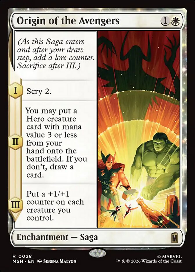 MTG Card Title: Origin of the Avengers MSH/28
