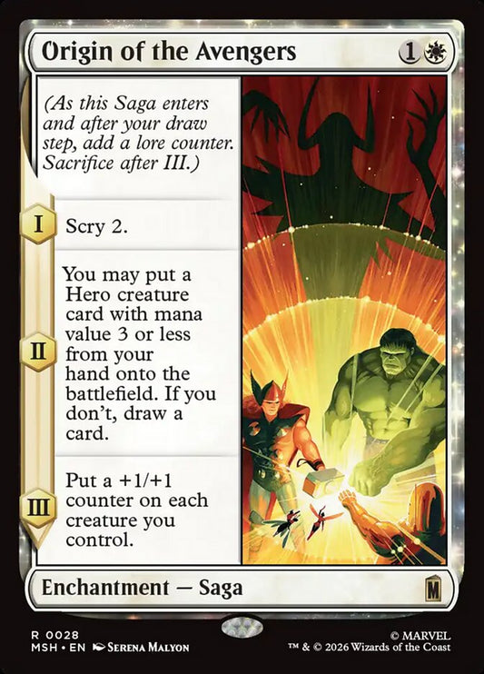 MTG Card Title: Origin of the Avengers MSH/28