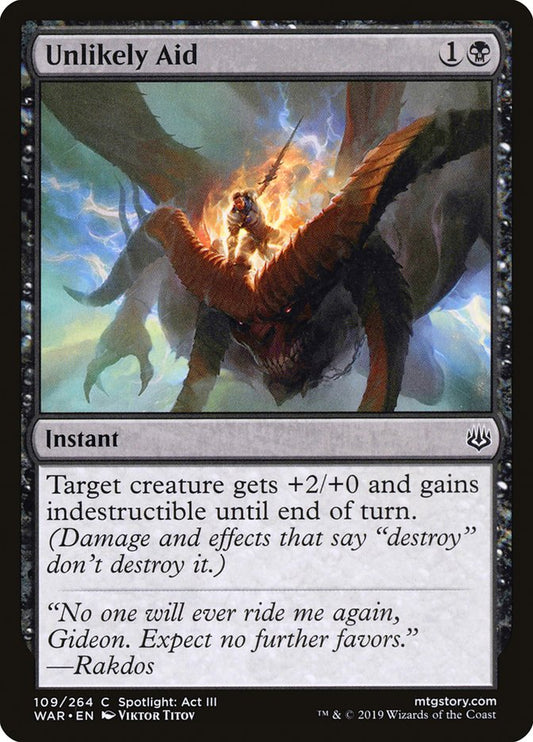 MTG Card Title: Unlikely Aid WAR/109