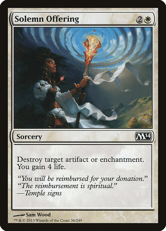 MTG Card Title: Solemn Offering M14/36